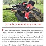 POLICÍA DE TUTAZÁ VIOLA EL DIH