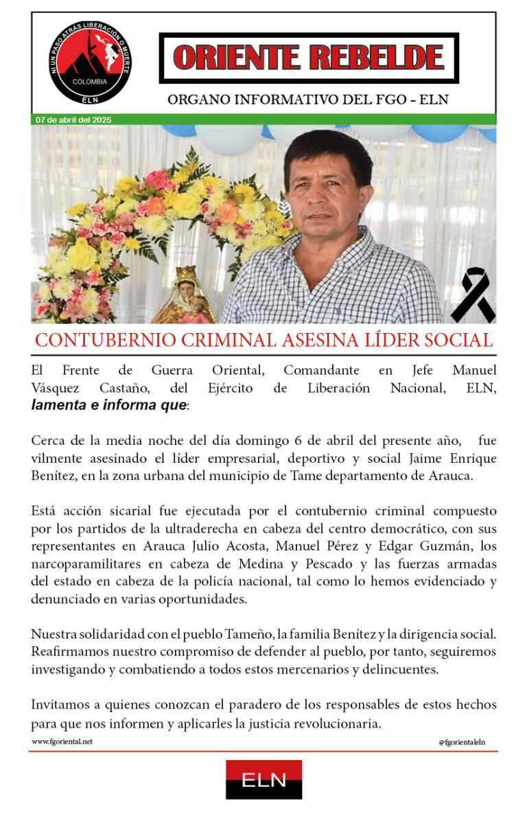 Contubernio criminal asesina líder social negro