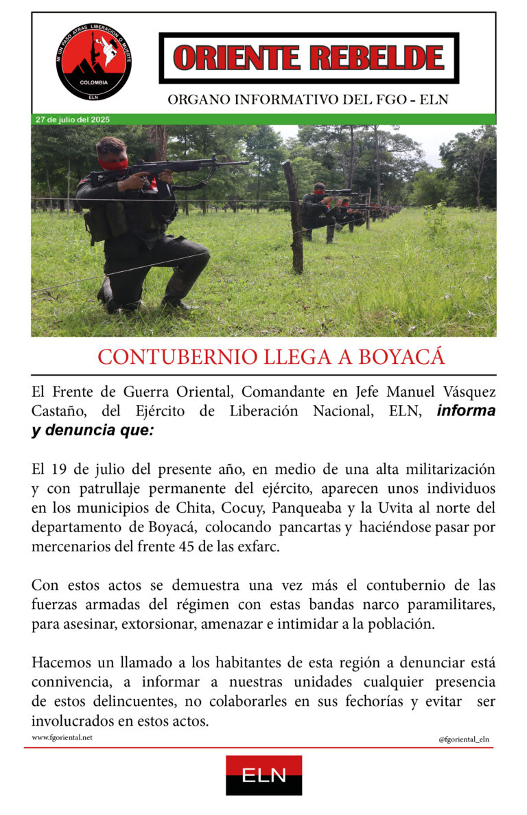contubernio llega a boyaca