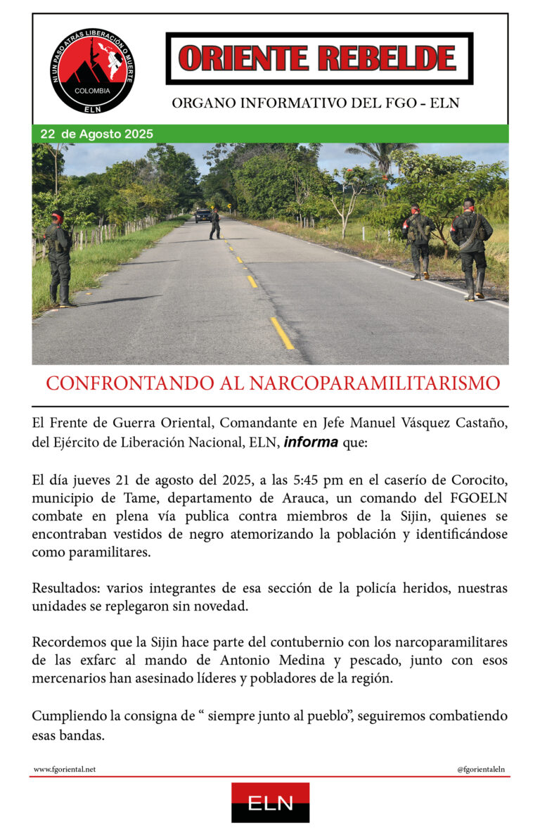 CONFRONTANDO AL NARCOPARAMILITARISMO