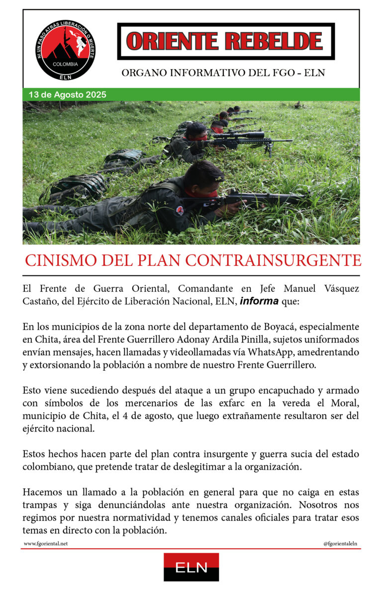 cinismo del plan contrainsurgente