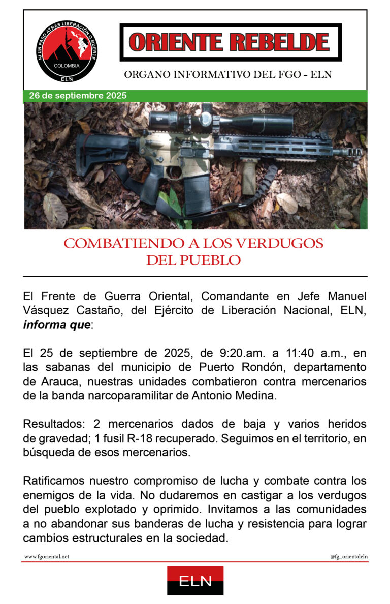 COMBATIENDO A LOS VERDUGOS DEL PUEBLO