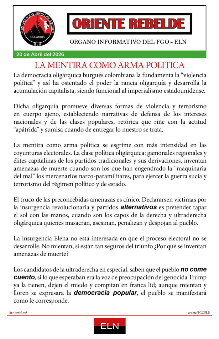 LA MENTIRA COMO ARMA POLITICA